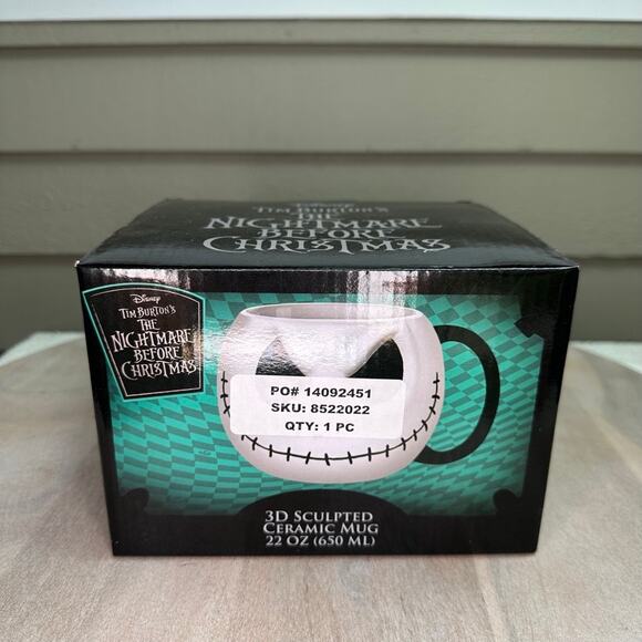 The Nightmare Before Christmas Jack Sculpted Head Ceramic 22 Oz. Mug New in Box - Picture 3 of 16